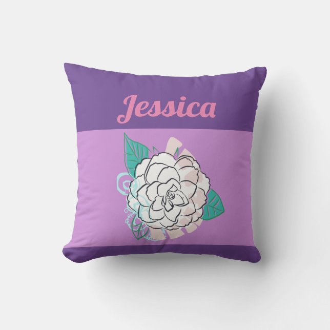 Personalisiert änderbarer Name Throw Kissen (Vorderseite)