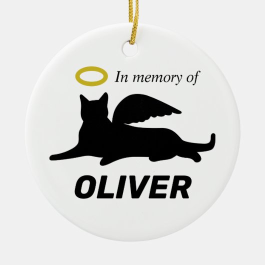 Personalisiert Angel Cat Keramik Ornament (Vorne)