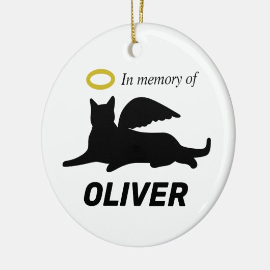 Personalisiert Angel Cat Keramik Ornament (Links)