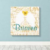 Personalisiert Angel Wings Leinwanddruck (Insitu (Holzboden))