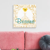 Personalisiert Angel Wings Leinwanddruck (Insitu (Wohnzimmer))