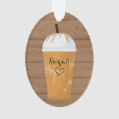 Personalisiert angesagter Icate Coffee Holiday Wei Ornament (Vorderseite)