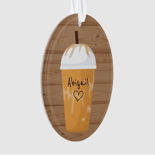 Personalisiert angesagter Icate Coffee Holiday Wei Ornament (Vorderseite)