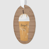 Personalisiert angesagter Icate Coffee Holiday Wei Ornament (Vorderseite)