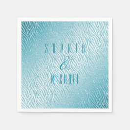 Personalisiert Animal Print Blue Glitzer Glam Serviette