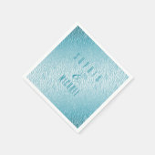 Personalisiert Animal Print Blue Glitzer Glam Serviette (Ecke)