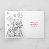 Personalisiert Anime Girl | Färben von Weihnachten Karte (Innenseite)