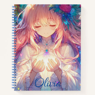 Personalisiert Anime Girl Sketchbook Notizblock
