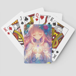 Personalisiert Anime Girl Sketchbook Spielkarten