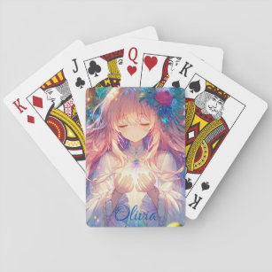 Personalisiert Anime Girl Sketchbook Spielkarten