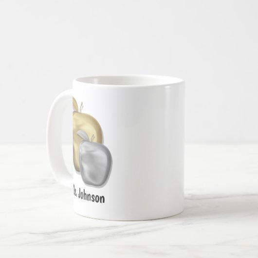 Personalisiert Apple Lehrer Name Danke Kaffeetasse (Vorderseite Links)