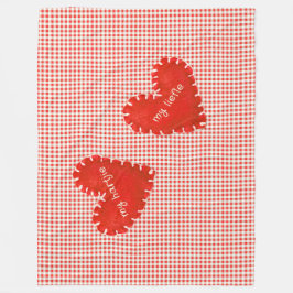 Personalisiert Applique Hearts Gingham Daisies Fleecedecke