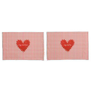 Personalisiert Applique Hearts Gingham Daisies Kissenbezug