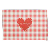 Personalisiert Applique Hearts Gingham Daisies Kissenbezug (Vorderseite-Links)
