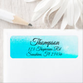 Personalisiert Aqua Blue Rücksendeadressen-Aufkleb (Insitu)
