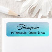 Personalisiert Aqua Blue Rücksendeadressen-Aufkleb (Insitu)