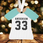 Personalisiert Aquamarin Baseball Jersey Ornament