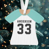 Personalisiert Aquamarin Baseball Jersey Ornament