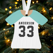 Personalisiert Aquamarin Baseball Jersey Ornament