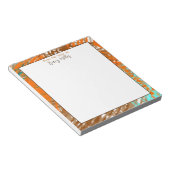 Personalisiert Aquamarin, braun und orange Abstrak Notizblock (angewinkelt)