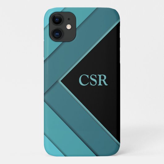 Personalisiert Aquamarin und schwarz Case-Mate iPhone Hülle (Rückseite)