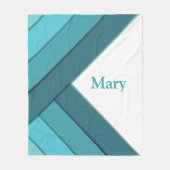 Personalisiert Aquamarin und weiß Fleecedecke (Vorderseite)