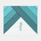 Personalisiert Aquamarin und weiß Fleecedecke (Vorderseite (Horizontal))