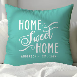 Personalisiert Aquamarine Zuhause Sweet Zuhause Kissen