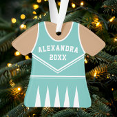 Personalisiert Aquamariner Cheerleader Uniform Ornament