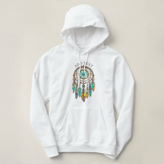 Personalisiert Aquamariner Dreamcatcher Mystical Hoodie (Design vorne)
