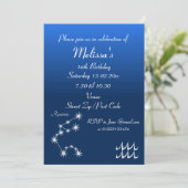 Personalisiert Aquarius Zodiac Party Einladung (Stehend Vorderseite)