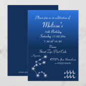 Personalisiert Aquarius Zodiac Party Einladung (Vorne/Hinten)