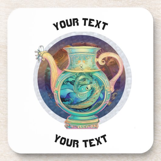 PERSONALISIERT Aquarius ZODIAC SIGN Getränkeuntersetzer (Vorderseite)