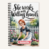 Personalisiert arbeitet sie mit Willing Hands Jour Notizblock (Vorderseite)