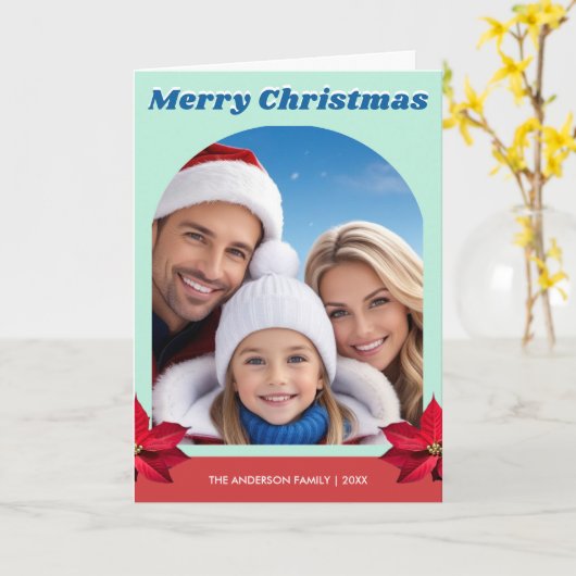 Personalisiert Arch Family One Foto Modernes Haus Karte (Gelbe Blume)