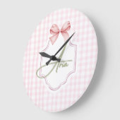 Personalisiert Aria Baby Girl Kinderzimmer Bow&Gin Große Wanduhr (Winkel)