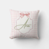Personalisiert Aria Baby Girl Kinderzimmer Bow&Gin Kissen (Vorderseite)