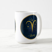 Personalisiert Aries Goldstar Kaffeetasse (VorderseiteRechts)