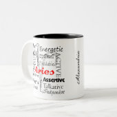 Personalisiert Aries Zodiac Astrologie Collage Zweifarbige Tasse (Vorderseite Links)