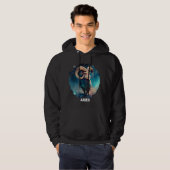 Personalisiert Aries Zodiac Astrologie Ram Birthda Hoodie (Vorne ganz)
