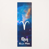 Personalisiert Aries Zodiac Blue Yoga Mat Yogamatte (Vorderseite)