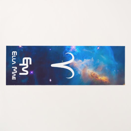 Personalisiert Aries Zodiac Blue Yoga Mat Yogamatte (Vorderseite (Horizontal))