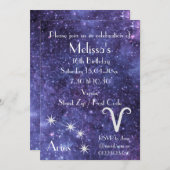 Personalisiert Aries Zodiac Galaxy Party Einladung (Vorne/Hinten)