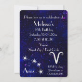 Personalisiert Aries Zodiac Galaxy Party Einladung (Vorderseite)
