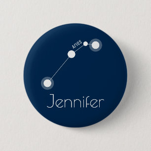 Personalisiert Aries Zodiac-Konstellation Button