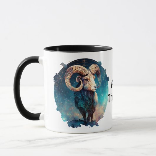 Personalisiert Aries Zodiac Ram Astrologie Tasse (Links)