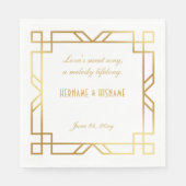 Personalisiert Art Deco Classic Gold Frame Quote Serviette (Vorderseite)