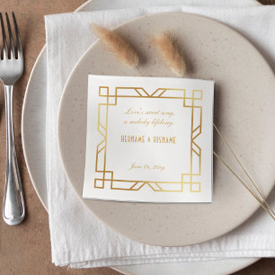Personalisiert Art Deco Classic Gold Frame Quote Serviette