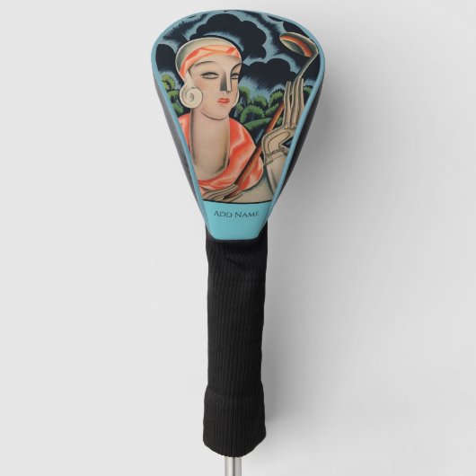 Personalisiert Art Deco Golf Head Cover Headcover (Vorderseite)