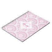 Personalisiert Art Deco Pink Confetti Lace Mandala Notizblock (Linke Seite)